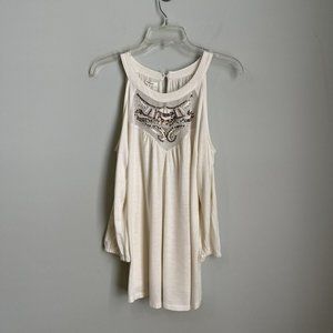 New Maurices Ivory Sequin Embellished Cold Shoulder Blouse